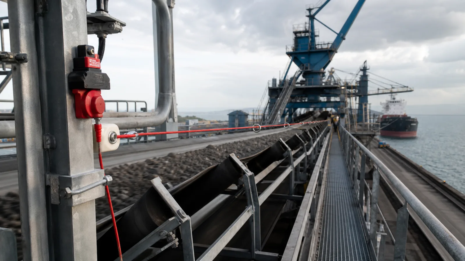 coastal bulk terminal conveyor and ship loader safety switches
